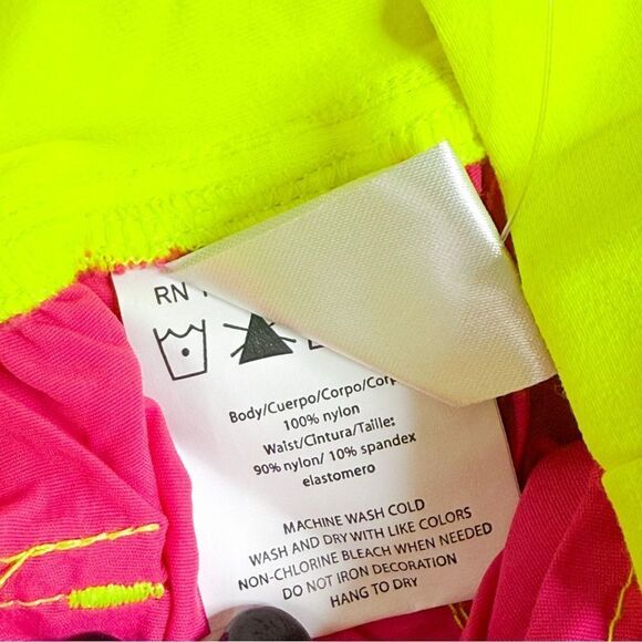 Zumba Electro Cargo Pants Lollipop Pink Neon Yellow Dance, Fitness, Rave Vibes M - Picture 4 of 5